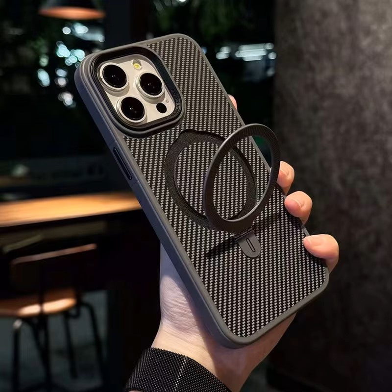 Coque de téléphone en fibre de carbone noir titane