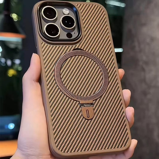 Titanium Gold Carbon Fiber Phone Case
